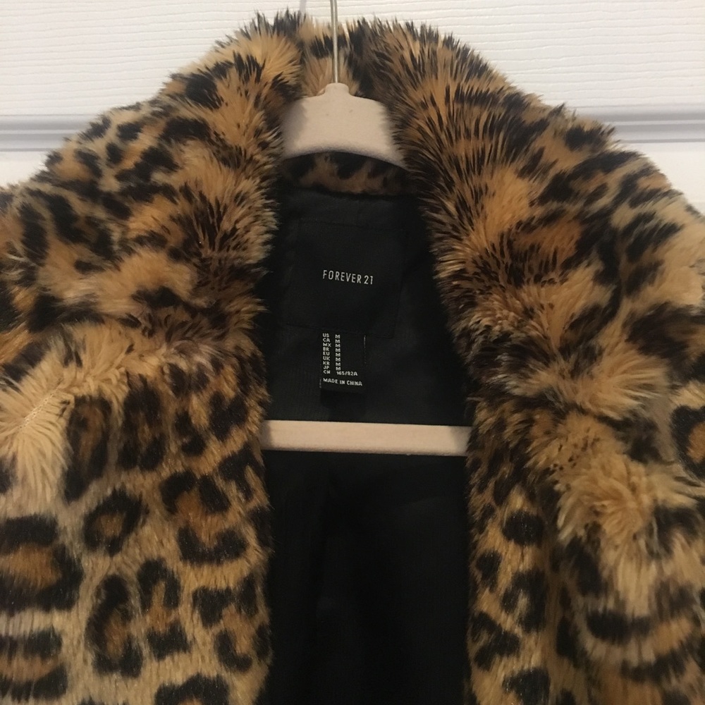 Faux Leopard Fur Coat